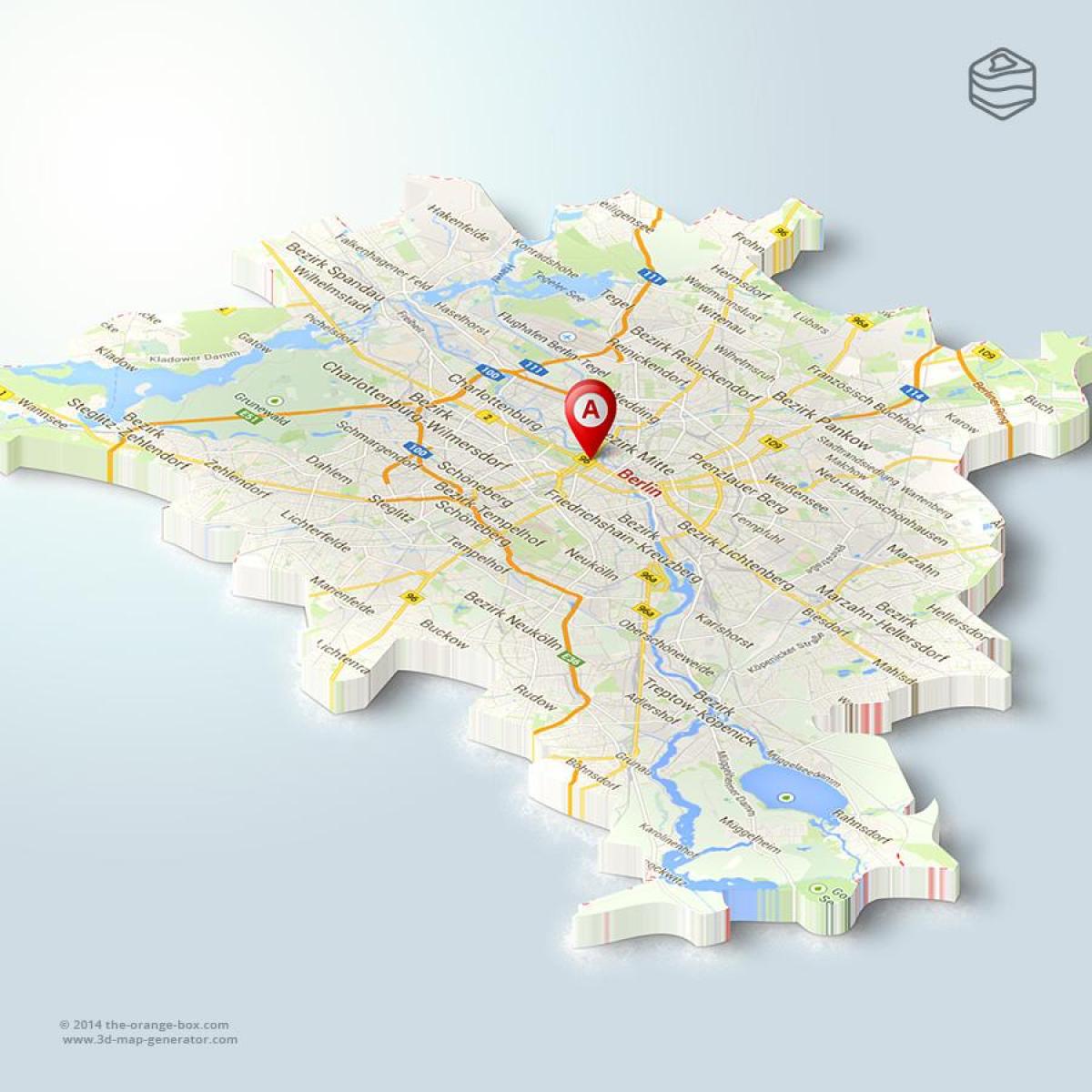 karta berlina Berlin karta, 3D karta Berlina 3d (Njemačka) karta berlina
